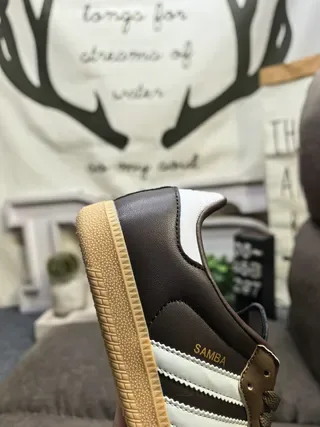 Adidas Samba White and Gold Glitter Lifestyle Sneakers 23