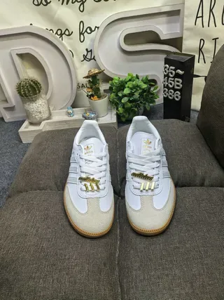 Adidas Samba White and Gum Lifestyle Sneakers 10