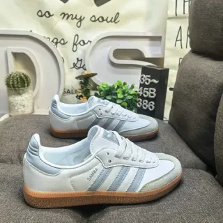 Adidas Samba White and Light Blue Lifestyle Sneakers