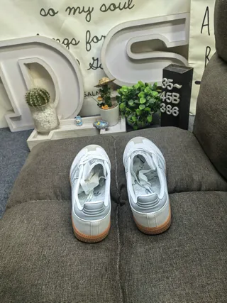 Adidas Samba White and Light Blue Lifestyle Sneakers 8