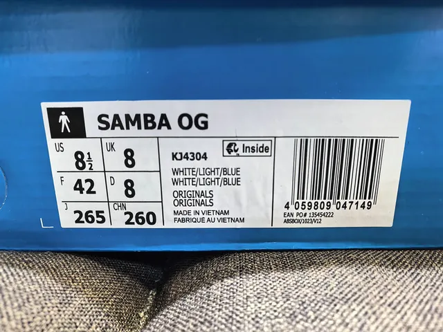 Adidas Samba White and Light Blue Lifestyle Sneakers 2