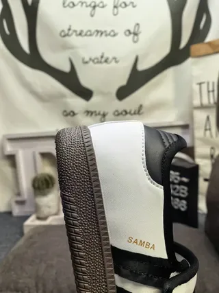 Adidas Samba White Black Gray Lifestyle Sneakers 3