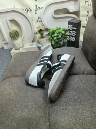 Adidas Samba White Black Gray Lifestyle Sneakers 6