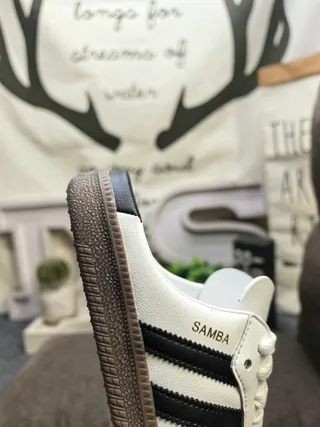Adidas Samba White Black Gray Loafers 3