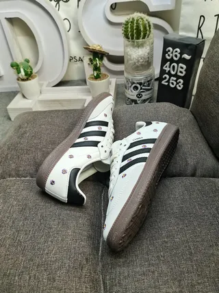 Adidas Samba White Black Low-Top Cupsole Leather Upper Lifestyle Sneakers 6
