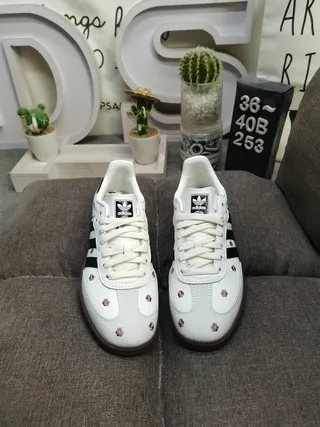 Adidas Samba White Black Low-Top Cupsole Leather Upper Lifestyle Sneakers 10
