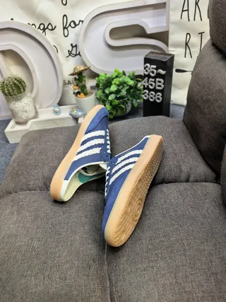 Adidas Samba White Brown Mesh Laceless Mule Lifestyle Sneakers 6