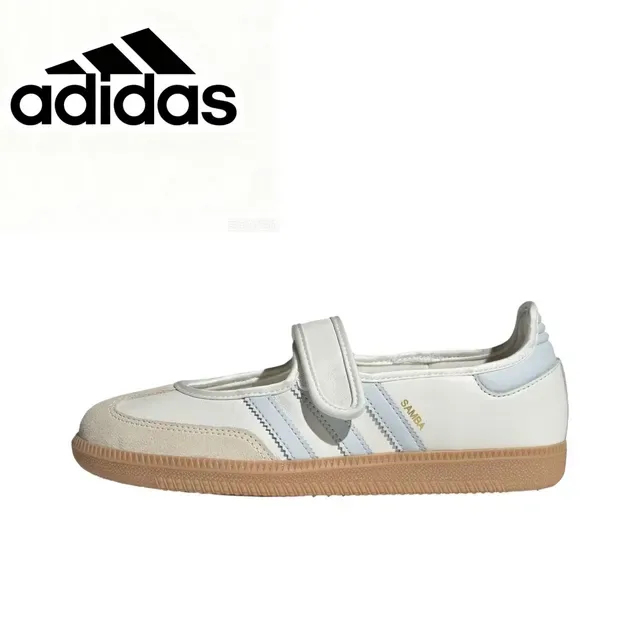 Adidas Samba सफेद भूरा गम जीवनशैली स्नीकर्स 17