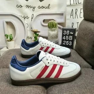 Adidas Samba सफेद लाल नेवी जीवनशैली स्नीकर