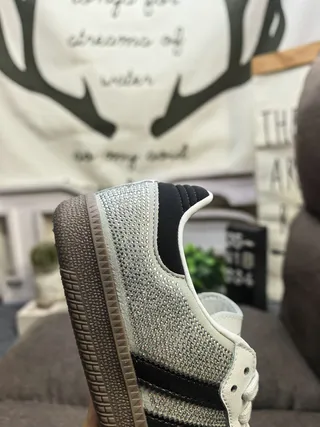 Adidas Silver Black Textured Mesh Upper Three-Stripe Side Panel Lifestyle Sneakers 3