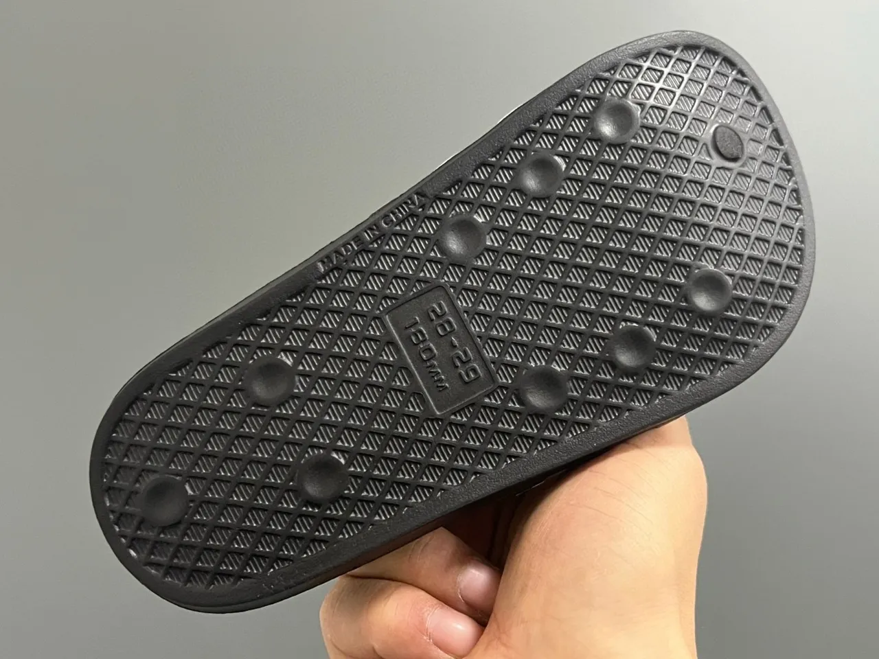 Adidas Slide Black White Molded EVA Sole Three-Stripe Banding Slippers 11