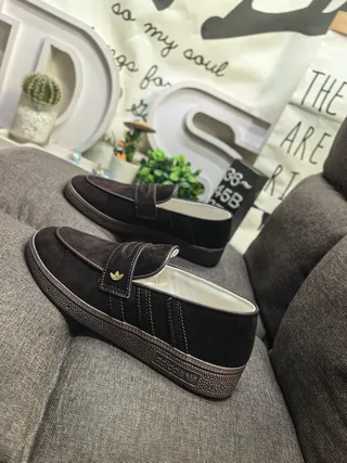 Adidas Spezial Brown Beige Suede Upper Padded Strap Loafer 7