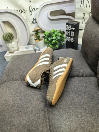Adidas Spezial Brown Suede and White Stripe Lifestyle Sneakers 6