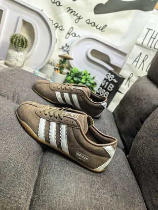 Adidas Spezial Brown Suede and White Stripe Lifestyle Sneakers 7