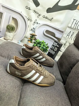 Adidas Spezial Brown Suede and White Stripe Lifestyle Sneakers 9