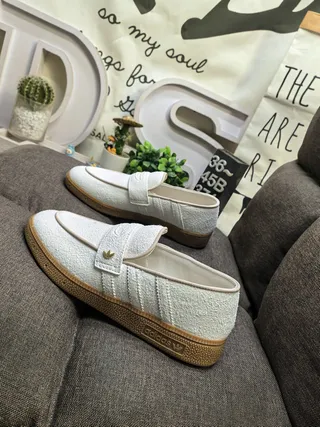 Adidas Spezial Off-White Textured Loafers 7