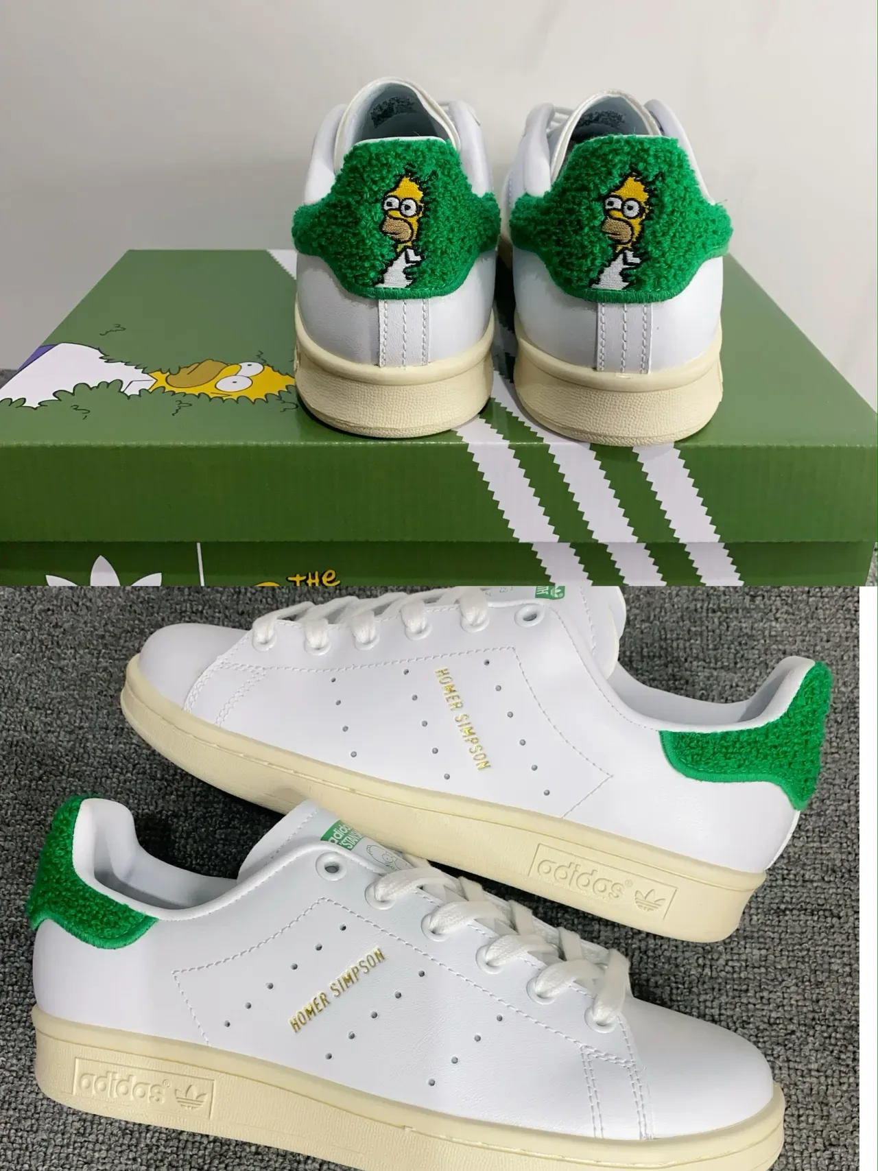 Adidas Stan Smith Homer Simpson सहयोग सफेद हरा लाइफस्टाइल स्नीकर्स 2