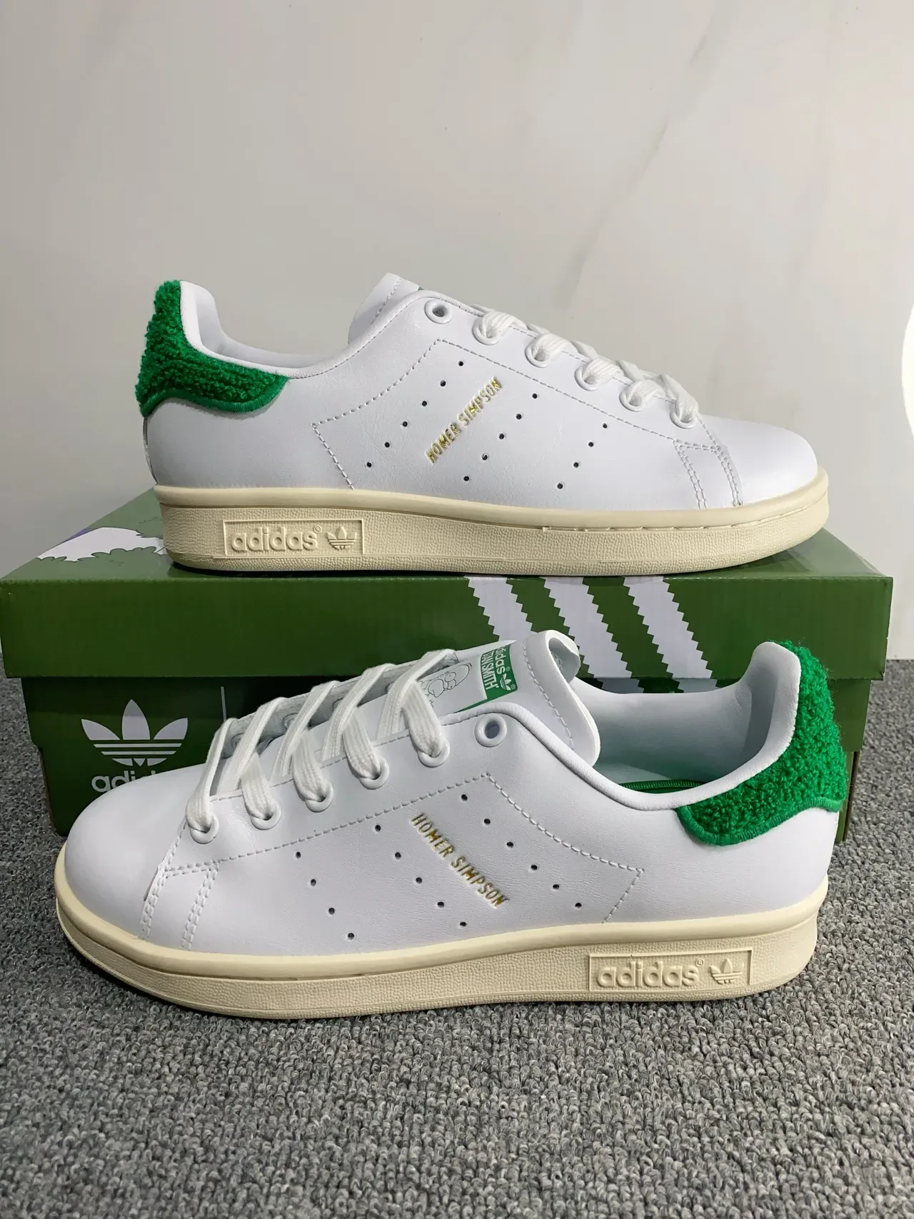 Adidas Stan Smith Homer Simpson सहयोग सफेद हरा लाइफस्टाइल स्नीकर्स 4