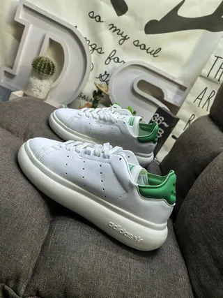 Adidas Stan Smith White Green Low-Top Perforated Leather Upper Lifestyle Sneakers 7