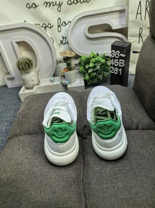 Adidas Stan Smith White Green Low-Top Perforated Leather Upper Lifestyle Sneakers 8