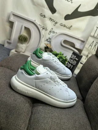 Adidas Stan Smith White Green Low-Top Perforated Leather Upper Lifestyle Sneakers 9
