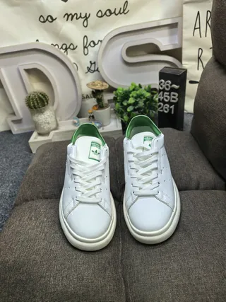 Adidas Stan Smith White Green Low-Top Perforated Leather Upper Lifestyle Sneakers 10