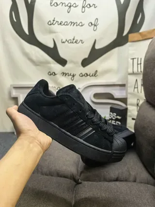 Adidas Superstar All-Black Suede Lifestyle Sneakers 5