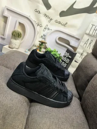 Adidas Superstar All-Black Suede Lifestyle Sneakers 9