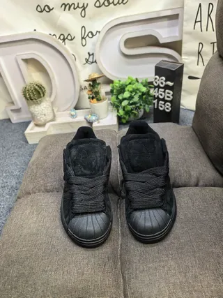 Adidas Superstar All-Black Suede Lifestyle Sneakers 10