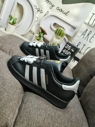 Adidas Superstar Black and Silver Metallic Lifestyle Sneakers 7