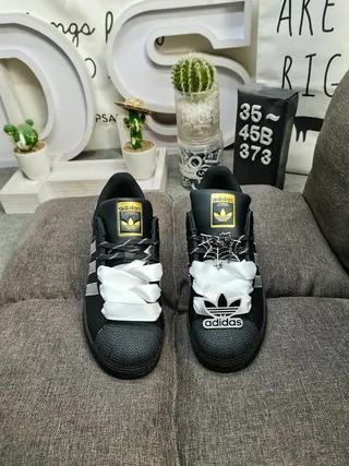 Adidas Superstar Black and Silver Metallic Lifestyle Sneakers 10