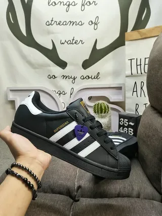 Adidas Superstar Black and White Lifestyle Sneakers 5