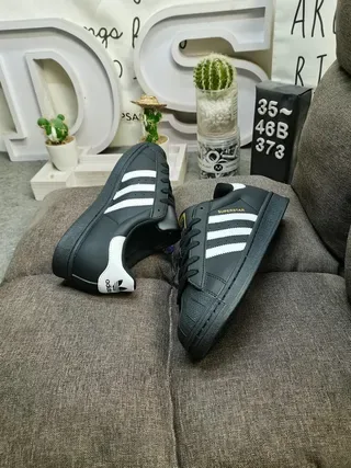 Adidas Superstar Black and White Lifestyle Sneakers 6