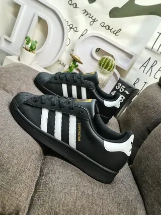 Adidas Superstar Black and White Lifestyle Sneakers 7
