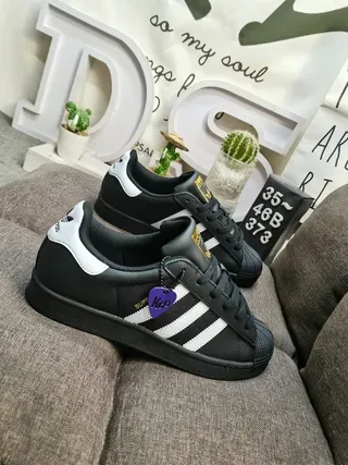 Adidas Superstar Black and White Lifestyle Sneakers 9