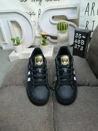 Adidas Superstar Black and White Lifestyle Sneakers 10