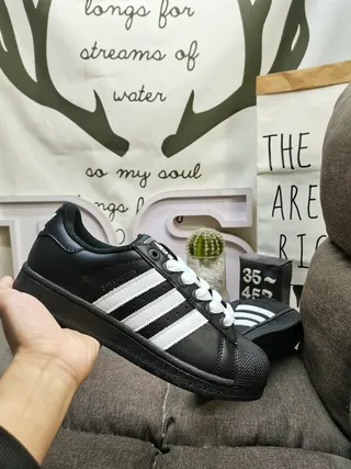 Adidas Superstar Black and White Lifestyle Sneakers 5