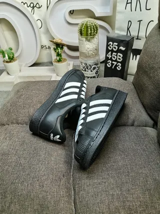 Adidas Superstar Black and White Lifestyle Sneakers 6