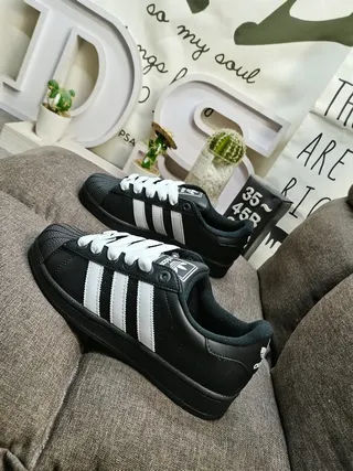 Adidas Superstar Black and White Lifestyle Sneakers 7