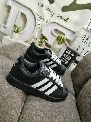 Adidas Superstar Black and White Lifestyle Sneakers 9