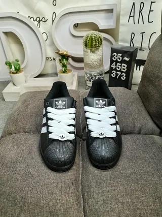 Adidas Superstar Black and White Lifestyle Sneakers 10