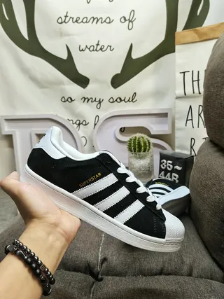Adidas Superstar Black and White Lifestyle Sneakers 5