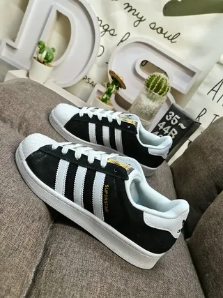 Adidas Superstar Black and White Lifestyle Sneakers 7