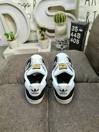 Adidas Superstar Black and White Lifestyle Sneakers 8