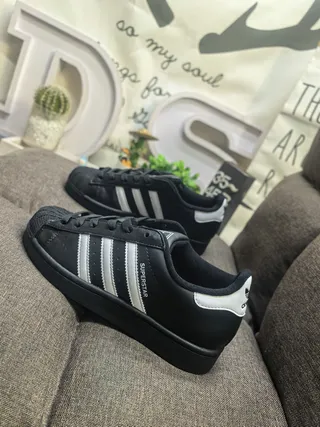 Adidas Superstar Black and White Lifestyle Sneakers 7
