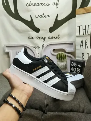 Adidas Superstar Black and White Lifestyle Sneakers 5