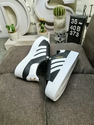 Adidas Superstar Black and White Lifestyle Sneakers 6