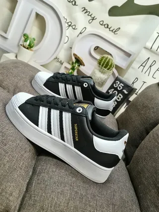 Adidas Superstar Black and White Lifestyle Sneakers 7