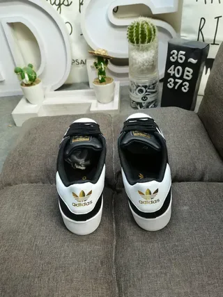 Adidas Superstar Black and White Lifestyle Sneakers 8