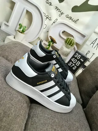 Adidas Superstar Black and White Lifestyle Sneakers 9